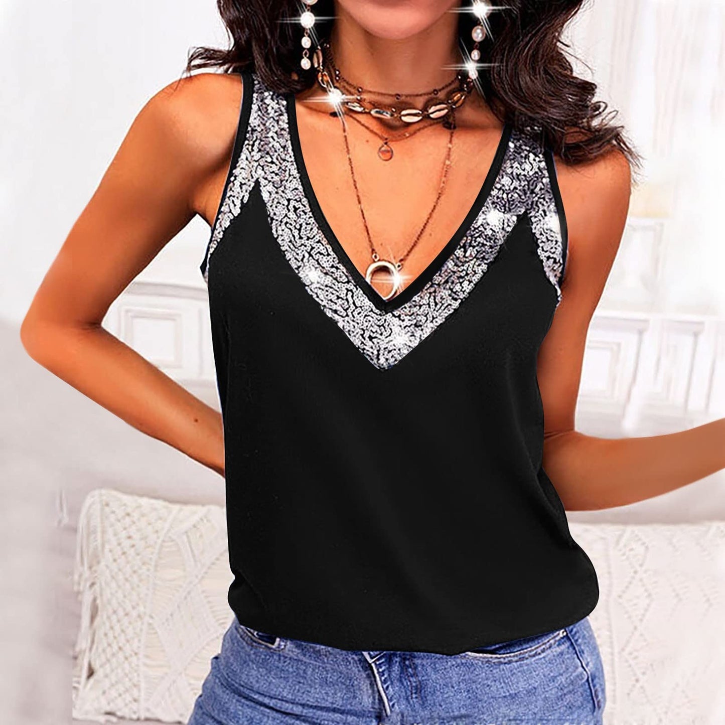 V-Neck Bling it Tank